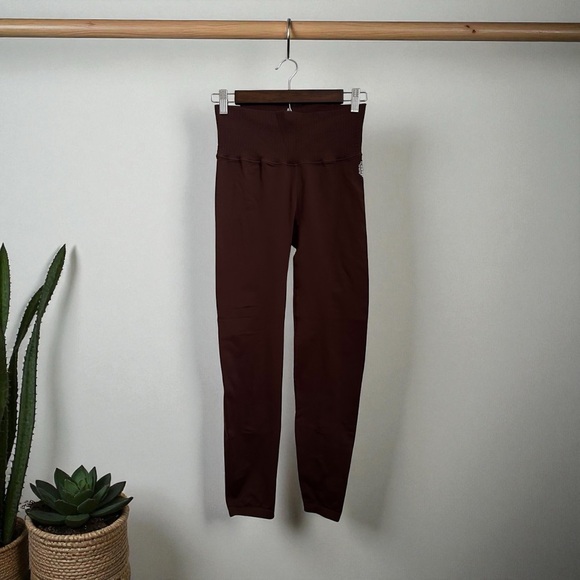 Free People Movement Women’s Midi Rise Brown Nylon Leggings Size M - Picture 9 of 9